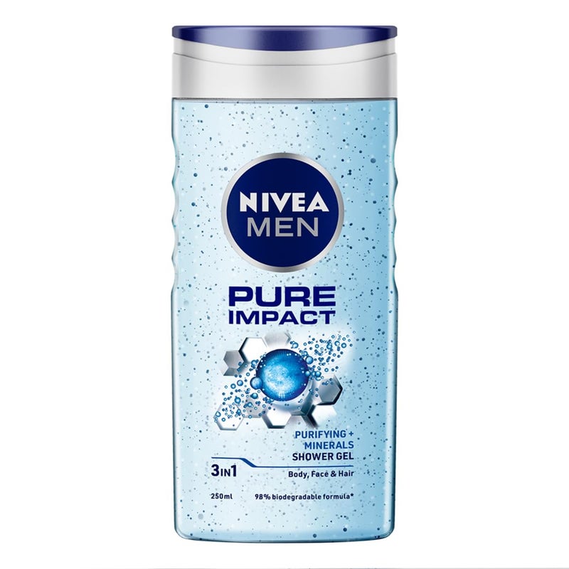 Nivea Men Shower Gel Pure Impact Body & Face - 250ml